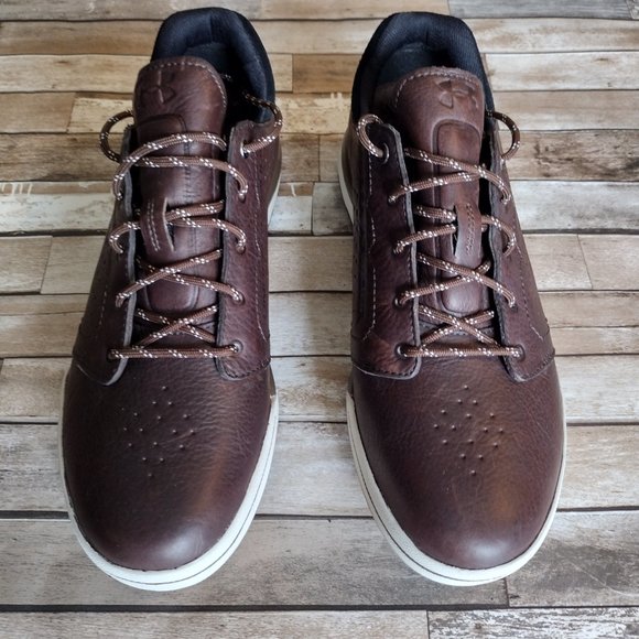 Under Armour Other - Under Armour  Shoes Mens/ Youth Size 7 Brown UA Golf Tempo Hybrid Spikeless NWOT